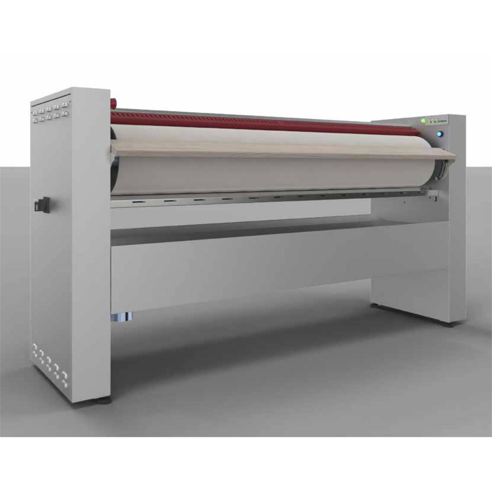 Rullkalander D280 x L1700 mm; FOX PRO juhtimine; surve regul; 400V 12,6kW(20A), L2123xS716xK1100mm, 209kg; tootlikkus 40/15%UR 23/44kg/h